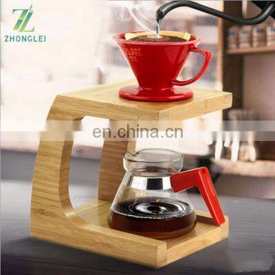 Factory Direct Bamboo Coffee Dripper Stand Pour Over Coffee Stand PourOver Drip Holder photo-2