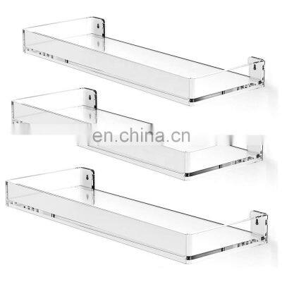 Floating Shelves Acrylic Display Shelf Wall Mount Shelf for Bathroom, Bedroom, Living Room