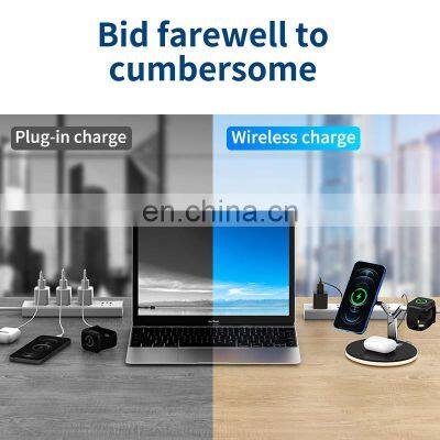 SIKENAI Fast Charging 3 in 1 Wireless Charger Pad for Apple Watch AirPods Iphone 12 Pro Max photo-2