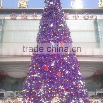 New style huge metal frame christmas tree on street