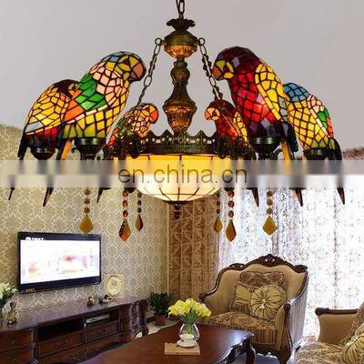 Tiffany Stained Glass Pendant Chandeliers Stained Nar Restaurant Bird Glass Vintage Style Chandelier Light