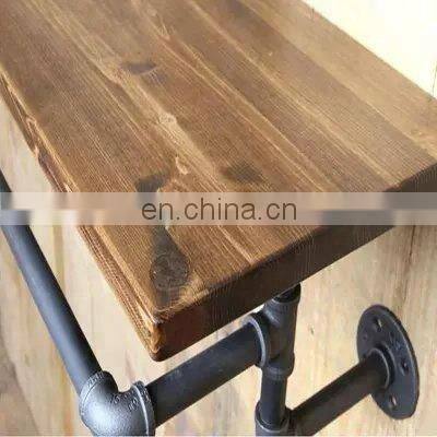 Industrial Display Wall Mounted Rustic Floating Clothing Rack Pipe Frame Shelves photo-5