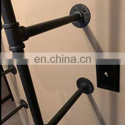 Wall Mounted Industrial Black 5 Tier Pipe Bookshelf Bracket photo-5