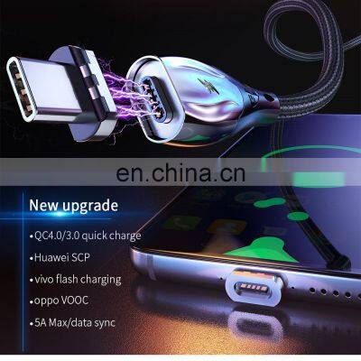 1M 5A Quick Charge Data Transfer LED Mobile Phone Magnet Usb Type-C Cable