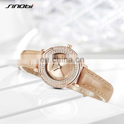 SINOBI Girls Leather Wristwatch S9841G Woman Gorgeous Watches OEM ODM Custom Logo Lady Watch Dazzling Hand Watch photo-3