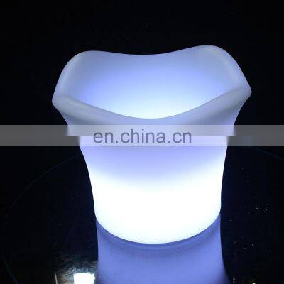 LED Ice Bucket Multiple Capacity Custom Logo  Portable Party Use Led Rechargeable Cooler Glowing Plastic LED ice bucket