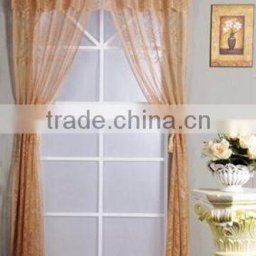 HOT SELLING CHEAP FACTROY LACE WINDOW CURTAIN SET WITH ROPE TASSEL TIEBACKS AND VALANCE photo-2
