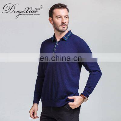 100% Merino Wool Sweater for Men Lightweight Long Sleeve Pullover Winter Knitted T-shirt 16gg photo-5