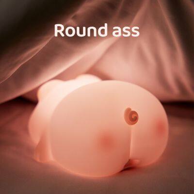 EGOGO Pig Silicone Baby Lamp Sensitive Tap Control Animal Induction Table Lamp Soft Smart Night Light For Kids photo-6