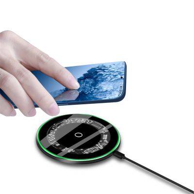 Transparent Desk Wireless Charger for iphone Portable Charger 15W Samsung Fast Wireless Charging Universal Wireless Chargers