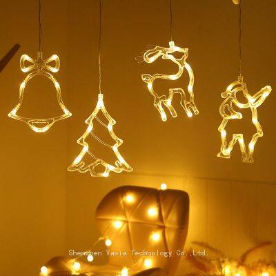 Window Suction LED Christmas Lights - Elk/Star Shapes, String Style for Tree & Wall Decoration photo-2