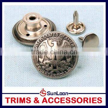 China Manufacture Best Selling Fashionable Metal Jeans Button