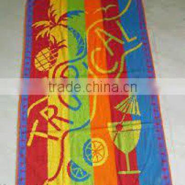 design towel, 100% cotton jacquard velour beach towel