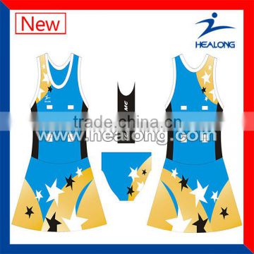 Plus size Sublimation Netball Wear Jersey Uniform Women Dresses