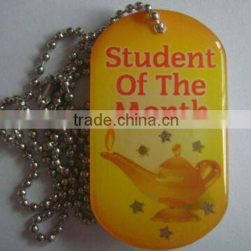 metal material dog tags with ball chain that have led light blinking high quality