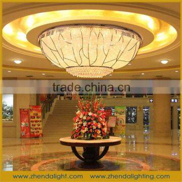 newest design huge beaded ceiling crystal light for hotel and big hall