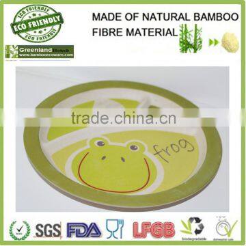 new fresh color frog bamboo fibre plate for kids