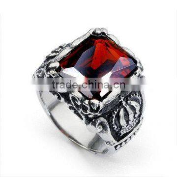 Alloy Crystal Ruby Stone Ring for men FQ-9049