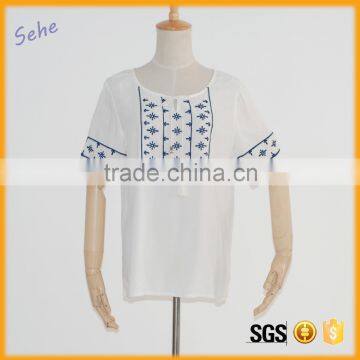 OEM service western ladies printed blouses check blouses