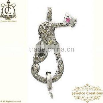 Pave Diamond Finding, Diamond Clasp, Silver Clasp, Jewelry Finding, Jewelry Lock Clasp, Designer Finding, Jewelry Component