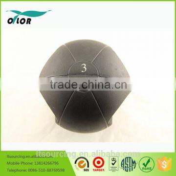 Dual black rubber medicine balls with handle