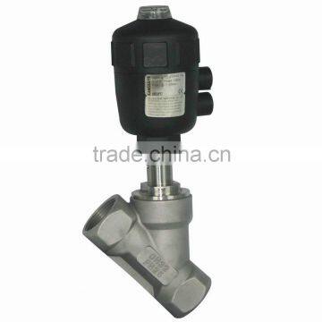 pneumatic stainless steel flanged angle seat valve