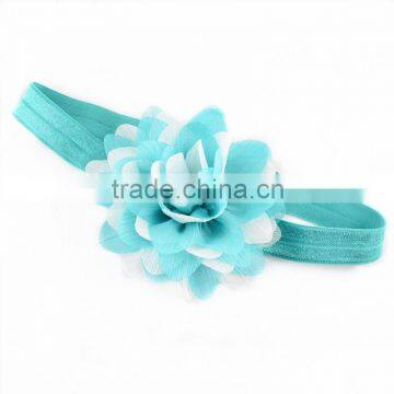 9cm two layer flower headbwrap with silver yarn