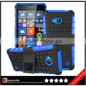 Keno Hybrid Heavy Duty Bumper Rubber Case For Microsoft Nokia Lumia 640 Case with Stand