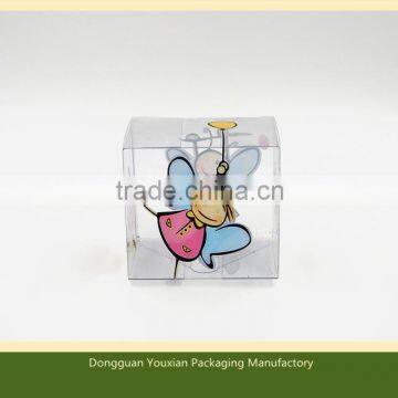 Clear PVC folding box with cartoon printing for gifts packaging , cosmetic items , promotion items , underwear packaging