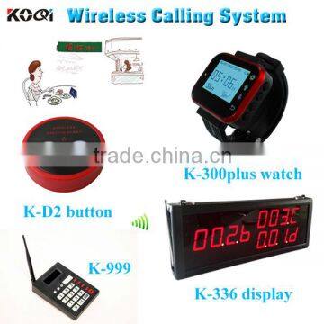 Service Call Bell Pager System 433mhz Wrist Watch Receiver Table Buzzer Button With 2-key