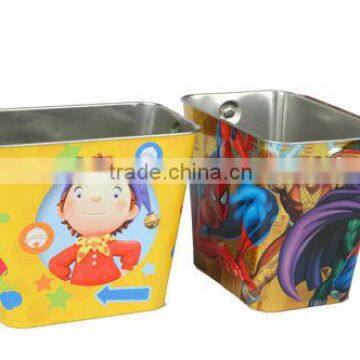 rectanglar tin bucket