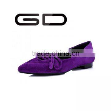 Suede pointed toe pump shoes Ballet flats for women Hot sale lace flat shoes