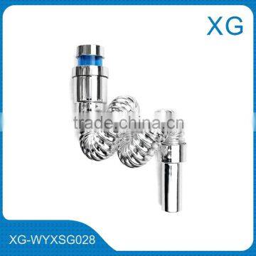 PVC Flexible Waste Pipe/Chromed Coated Steel Wire Drain Tube for Wash Basin/kitchen Pvc Steel Wire Reinforced Flexible Pipe photo-3