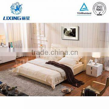 Modern Hotel Bedroom Furniture Luxury Imported Genuine Leather Bed