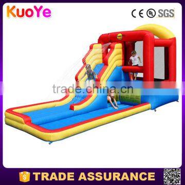 high quality 0.55mm PVC tarpaulin inflatable water slide with pool for sale