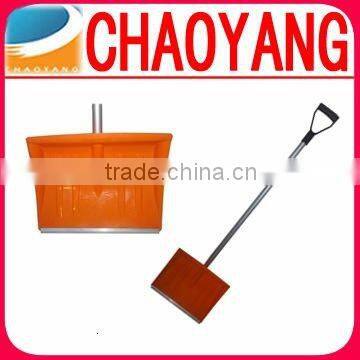 The Euro Level Orange D-handle snow shovel