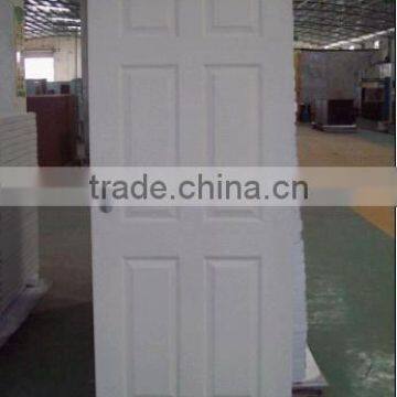 6panel white mdf metal door with wooden or steel jambe