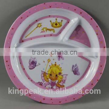 2015 Best Selling Kids melamine plate,/Baby Product and gift round melamine plate cute cartoon/kids melamine serving tray