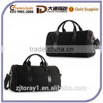 Plain Leather Handle Travel Kit Bag Expandable Duffle Bag