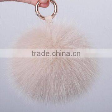 Cute and Colorful 100% Genuine Fox Fur Pom Poms Keychain