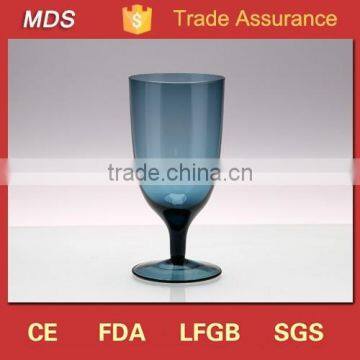 Promotional drinking glass customize blue colored stem wine glass