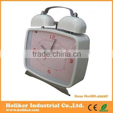 Lovely Metal Twin Bell Alarm Desktop Clock photo-2