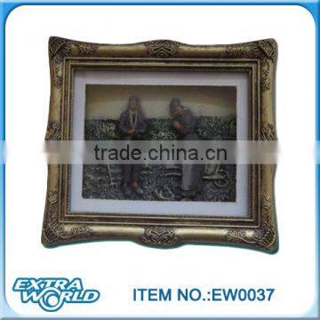 polyresin ploughing view photo frame