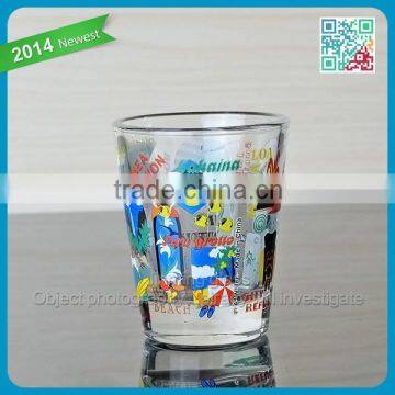 Wholesale Christamas souvenir shot glasses with colorful decal logo for decorations