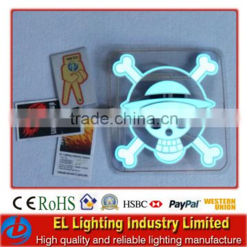 Flexible Pirate printing flashing sound active el car sticker,stock for promotion