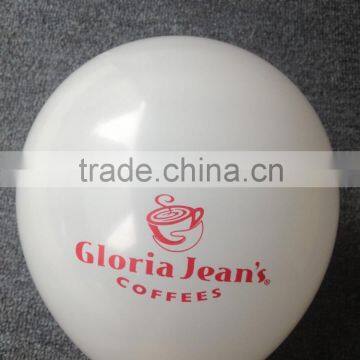 12 inches round shape latex balloon with red logo printing