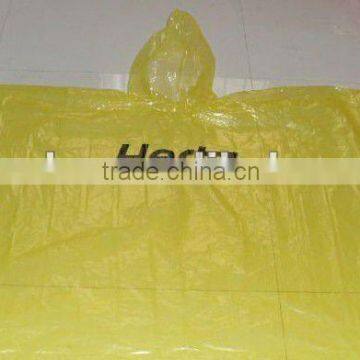 creative design for yellow PE poncho