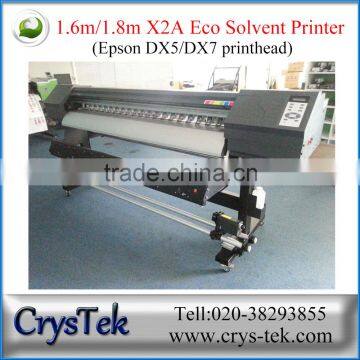 CRYSTEK high speed X2A 1.6m eco solvent printer with two DX7 heads