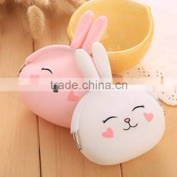 lovely rabbit silicone material coin wallet