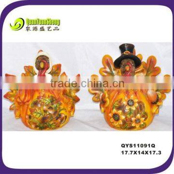 Thanksgiving crafts Polyresin harvest decorative turkey couples